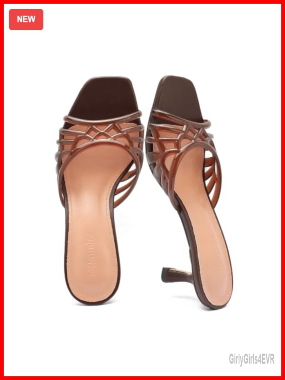 Jelly Kitten Heel Sandals Square Toe Slip On Women